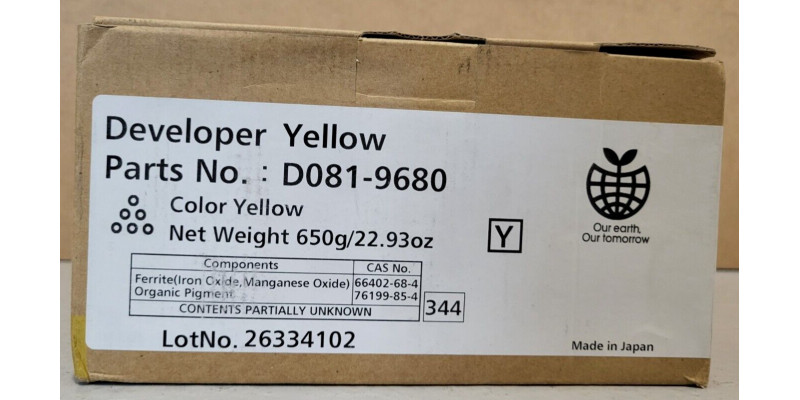 Developer Ricoh D081-9680 Gelb Neu OVP A-Ware Original Aficio MP C7501 . 
