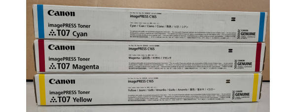 3 Toner Canon T07 CMY Neu OVP A-Ware Original imagePRESS C165, C170  