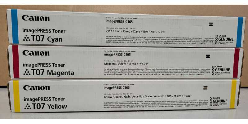 3 Toner Canon T07 CMY Neu OVP A-Ware Original imagePRESS C165, C170  
