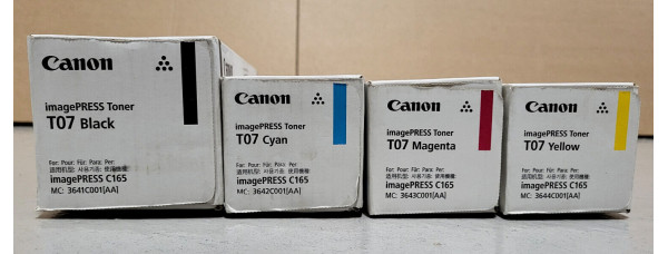 4 Toner Canon T07 CMYK Neu OVP A-Ware Original imagePRESS C165, C170  