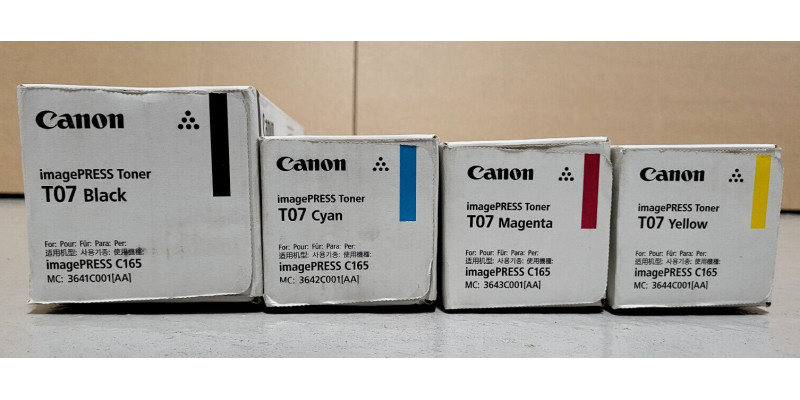 4 Toner Canon T07 CMYK Neu OVP A-Ware Original imagePRESS C165, C170  