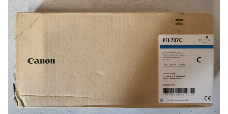 Tintenpatrone Canon PFI-707C Cyan Neu OVP Original iPF830   07.2018 