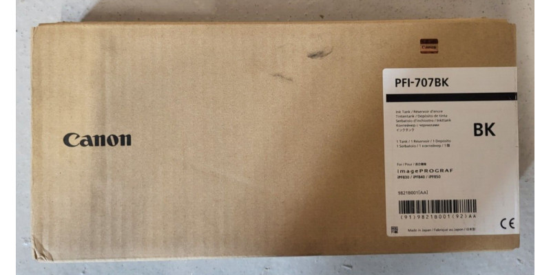 Tintenpatrone Canon PFI-707BK Schwarz Neu OVP B-Ware Original iPF830 03.2023 Rg 