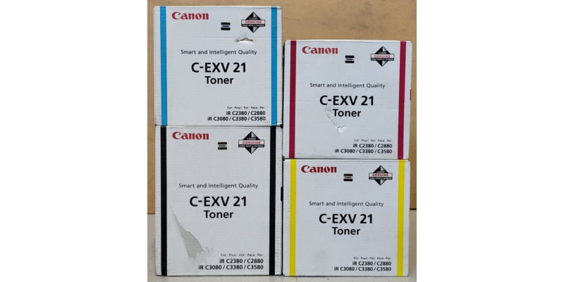 4 Toner C-EXV21 CYMK Neu OVP B-Ware Original IR C2380 IR C2880 C3080 . 