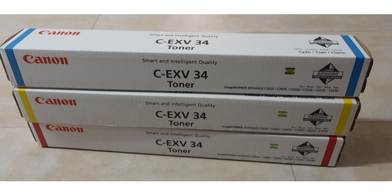 3 Toner Canon C-EXV34 CMY Neu OVP A-Ware Original iR C2020, C2025  