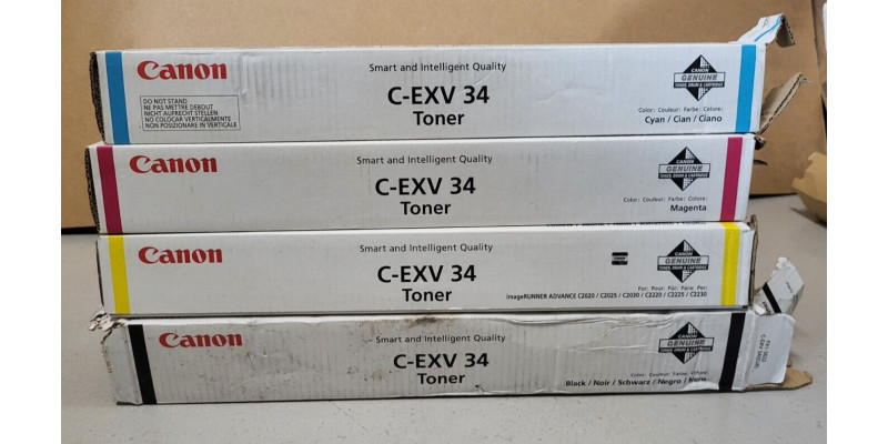 4 Toner Canon C-EXV34 CMYK Neu OVP Original iR C2020, C2025 . 