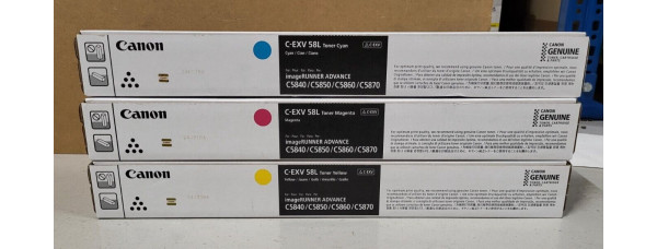 3 Toner Canon C-EXV58L CMY Neu OVP A-Ware Original IR ADV C5840 C5860  
