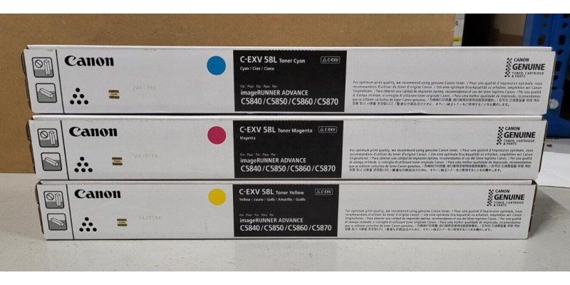 3 Toner Canon C-EXV58L CMY Neu OVP A-Ware Original IR ADV C5840 C5860  
