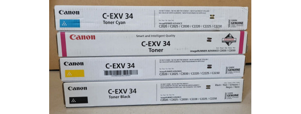 4 Toner Canon C-EXV34 CMYK Neu OVP A-Ware Original iR C2020, C2025  