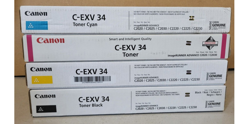 4 Toner Canon C-EXV34 CMYK Neu OVP A-Ware Original iR C2020, C2025  