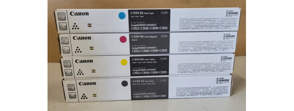 4 Toner Canon C-EXV64 Neu OVP A-Ware Original imageRUNNER ADV C3922 C3926  