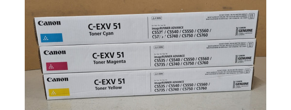 3 Toner Canon C-EXV51 0482C002 0483C002 0484C002 Neu OVP Original C5535 . 