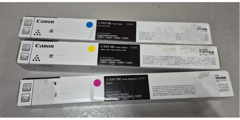 3 Toner Canon C-EXV58L CMY Neu OVP Original IR ADV C5840 C5860 Rechnung MwSt. 