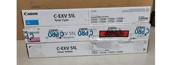 3 Toner Canon C-EXV51L 0485C002 0486C002 0487C002 Neu OVP Original C5535 Rg MwSt 