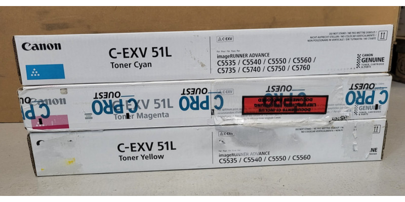 3 Toner Canon C-EXV51L 0485C002 0486C002 0487C002 Neu OVP Original C5535 Rg MwSt 