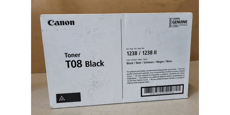 Toner Canon T08 Schwarz 3010C006 Neu OVP A-Ware Original 1238 1238 II Rg MwSt. Toner Canon T08 Schwarz 3010C006 Neu OVP A-Ware Original 1238 1238 II Rg MwSt.