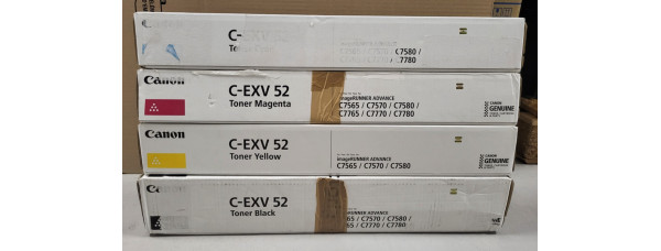 4 Toner Canon C-EXV52 CMYK Neu OVP Original iR ADV C7565 C7570 C7580 Rg MwSt 