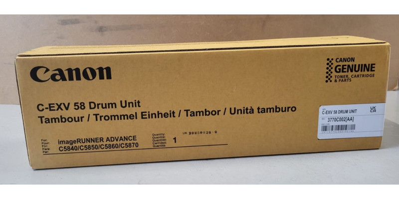 Trommel Canon C-EXV58 Schwarz 3770C002 Neu OVP Original IR-ADV DX C5840i Rg MwSt 