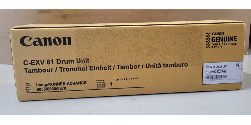 Trommel Canon C-EXV61 Schwarz 3759C002 Neu OVP Original IR-ADV 6855 6860 Rg MwSt Trommel Canon C-EXV61 Schwarz 3759C002 Neu OVP Original IR-ADV 6855 6860 Rg MwSt