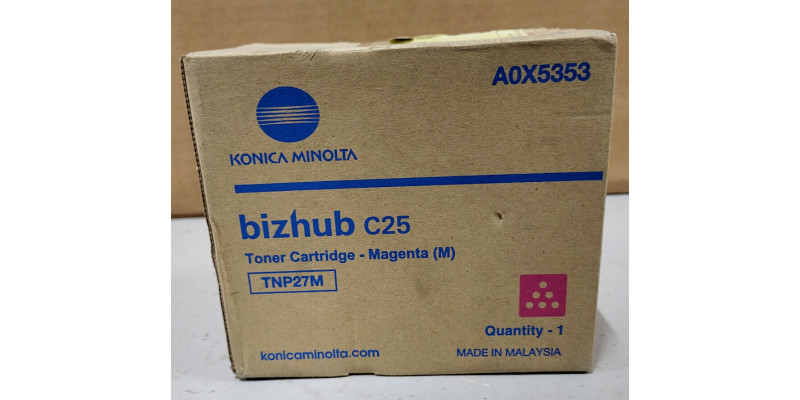 Toner Konica Minolta TNP27M Magenta A0X5353 Neu OVP B-Ware Original C25 . 