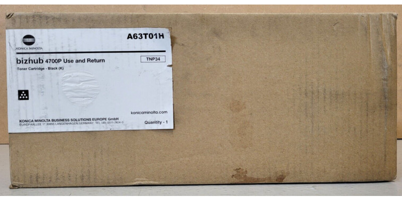 Toner Konica Minolta TNP34 Schwarz A63T01H Neu OVP B-Ware Original 4700P  