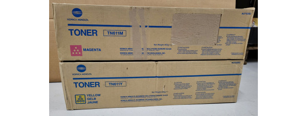 2 Toner TN611Y TN611M Konica Minolta Gelb Magenta Neu OVP Original C451 . 