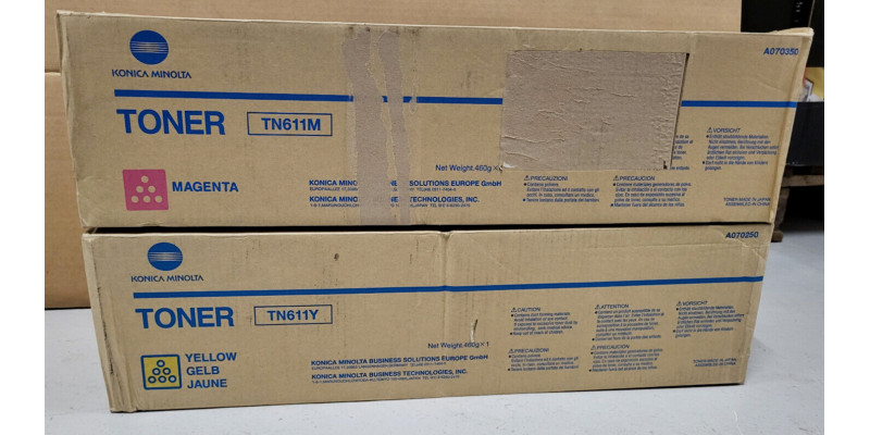 2 Toner TN611Y TN611M Konica Minolta Gelb Magenta Neu OVP Original C451 . 