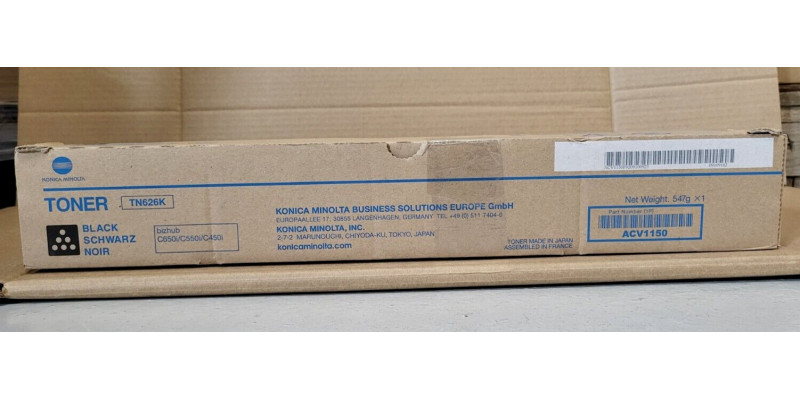 Toner Konica Minolta TN626K Schwarz ACV1150 Neu OVP A-Ware Original C650i . 