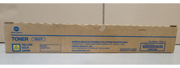 Toner TN221Y Gelb Konica Minolta Neu OVP B-Ware Original Bizhub C287 . 