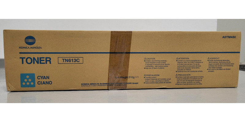 Toner Konica Minolta TN613C Cyan A0TM450 Neu OVP B-Ware Original C452  