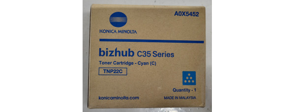 Toner Konica Minolta TNP-22C Cyan A0X5452 Neu OVP B-Ware Original C35 . 