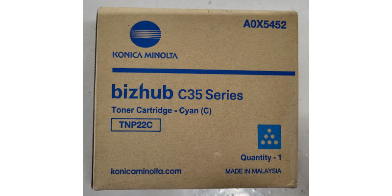 Toner Konica Minolta TNP-22C Cyan A0X5452 Neu OVP B-Ware Original C35 . 