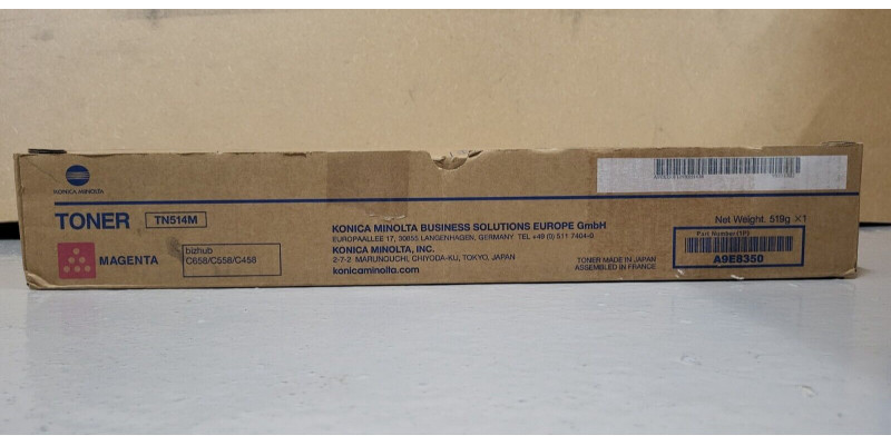 Toner Konica Minolta TN-514M Magenta A9E8350 Neu OVP A-Ware Original C458 . 