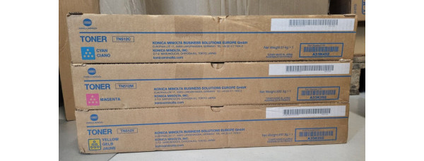 3 Toner Konica Minolta TN512C TN512M TN512Y Neu OVP Original Bizhub C454 