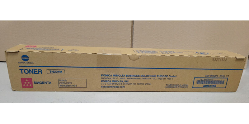 Toner TN221M Magenta Konica Minolta Neu OVP A-Ware Original Bizhub C287  