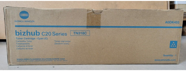 Toner Konica Minolta TN318C Cyan Neu OVP B-Ware Original Bizhub C20 . 