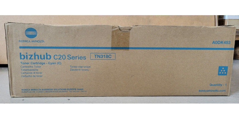 Toner Konica Minolta TN318C Cyan Neu OVP B-Ware Original Bizhub C20 . 
