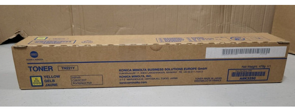 Toner TN221Y Gelb Konica Minolta Neu OVP A-Ware Original Bizhub C287 . 