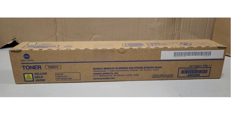 Toner TN221Y Gelb Konica Minolta Neu OVP A-Ware Original Bizhub C287 . 