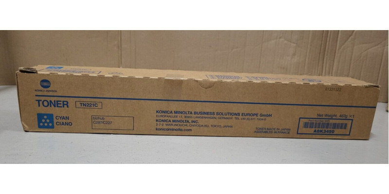 Toner TN221C Cyan Konica Minolta Neu OVP A-Ware Original Bizhub C287  