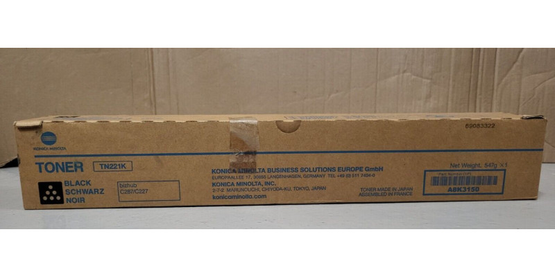 Toner TN221K Schwarz Konica Minolta Neu OVP A-Ware Original Bizhub C287  