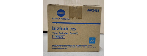 Toner Konica Minolta TNP27C Cyan A0X5453 Neu OVP A-Ware Original bizhub C25  