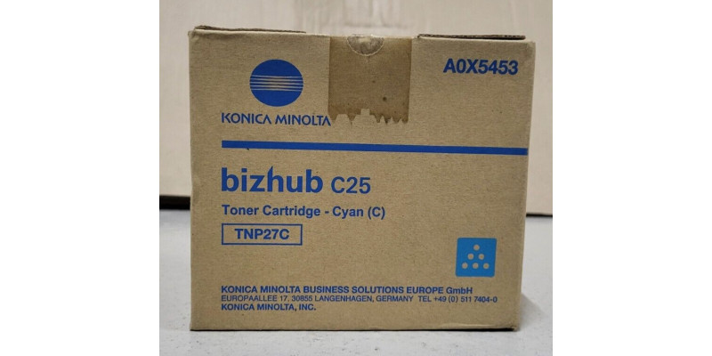 Toner Konica Minolta TNP27C Cyan A0X5453 Neu OVP A-Ware Original bizhub C25  