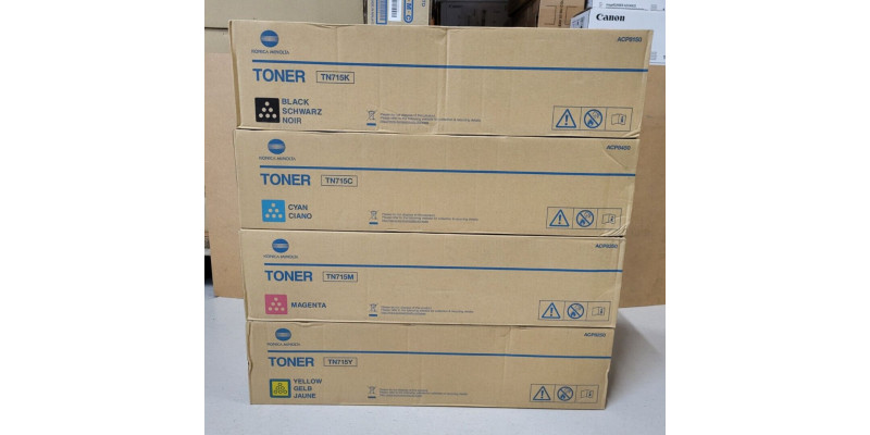 4 Toner Konica Minolta TN715K TN715C TN715M TN715Y Neu OVP A-Ware Original C750i 