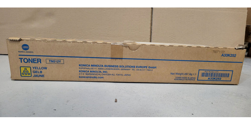 Toner Konica Minolta TN512Y Gelb A33K252 Neu OVP Original C454 . 
