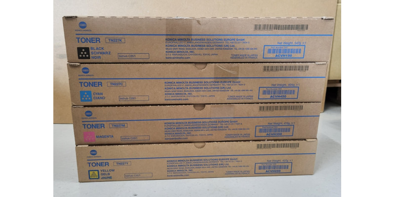 4 Toner Konica Minolta TN227K TN227C TN227M TN227Y Neu OVP A-Ware Original C257i 4 Toner Konica Minolta TN227K TN227C TN227M TN227Y Neu OVP A-Ware Original C257i