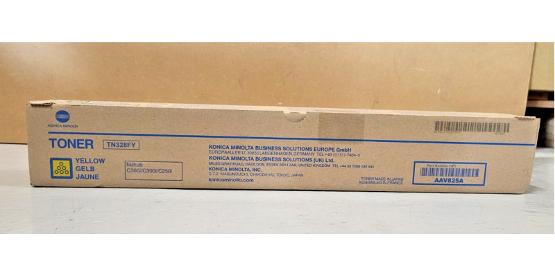 Toner Konica Minolta TN328FY Gelb AAV825A Neu OVP A-Ware Original C360i C300i Rg 