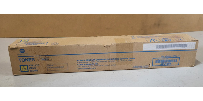 Toner Konica Minolta TN626Y Gelb ACV1250 Neu OVP Original Bizhub C650i . 