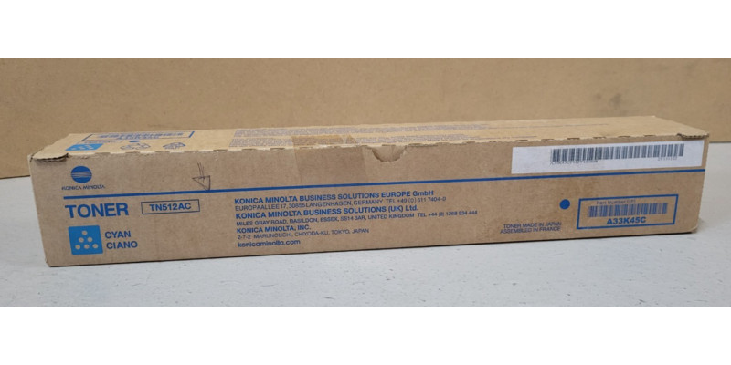Toner TN512AC Cyan Konica Minolta A33K45C Neu OVP A-Ware Original Bizhub 454 Rg 