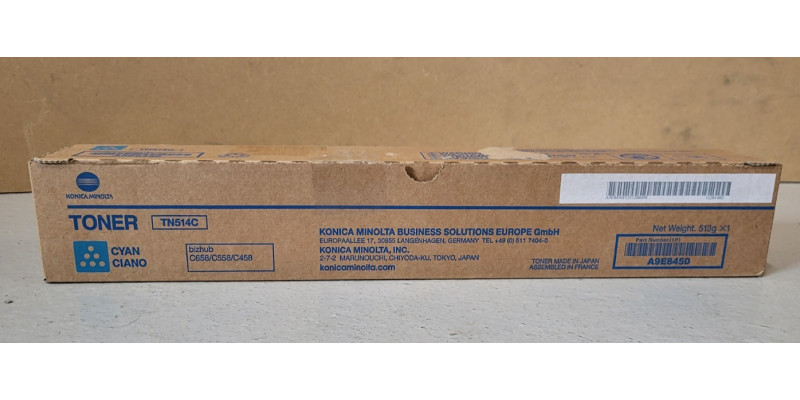 Toner TN514C Cyan Konica Minolta A9E8450 Neu OVP Original C658  . 